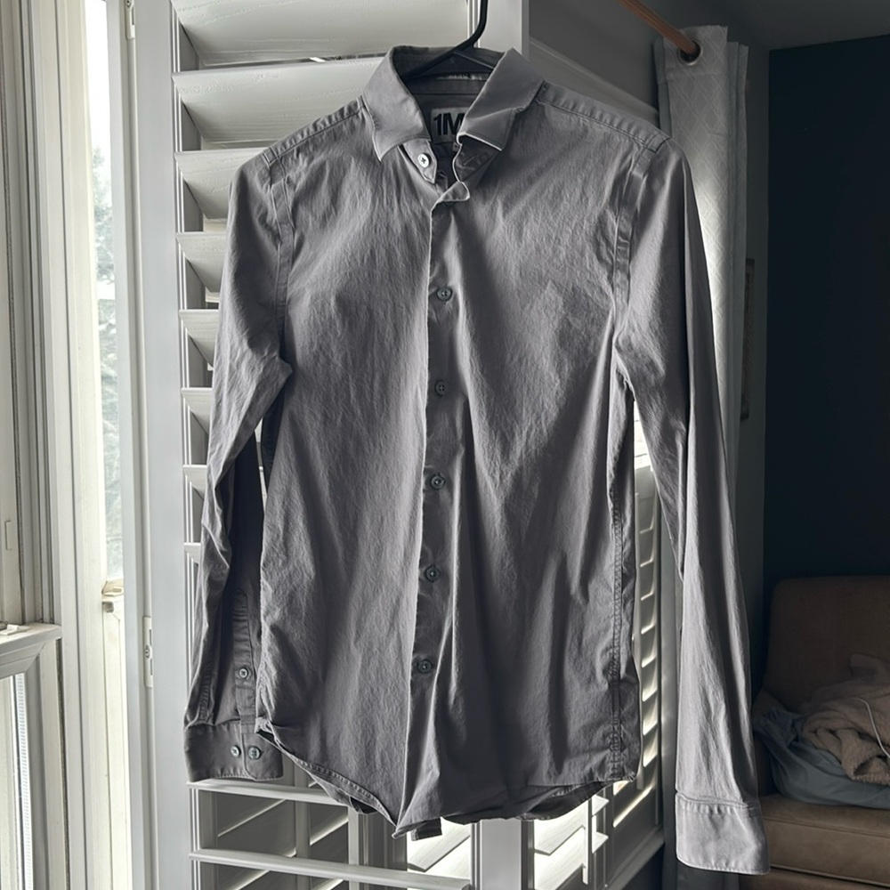Mens Express 1MX FITTED Stretch Button Down Shirt XS